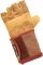 Lined Leather Half Finger Glove With Wrist Support