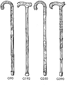 Range of Wooden Walking Sticks