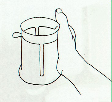 ETAC Beaker With Holder And Spout - in use