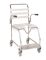Shower/commode chair with sliding footplate