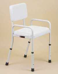 Padded shower stool with backrest