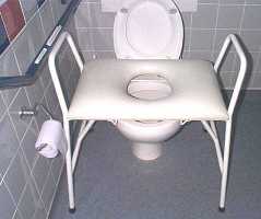  Extra Overwide Toilet Frame with padded seat.