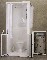 Careport Shower / Toilet System doors open, with hot water unit.