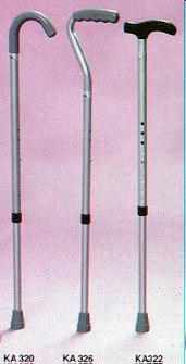 a. K-Care aluminium height adjustable walking sticks