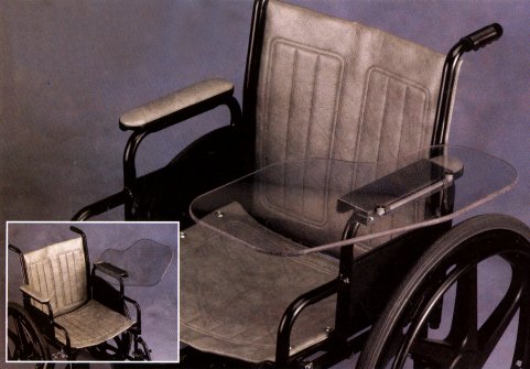 Clear flip away armrest tray