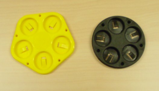 $1 (yellow) and $2 (brown) Coin Holders