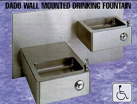 Dado wall mounted drinking fountain